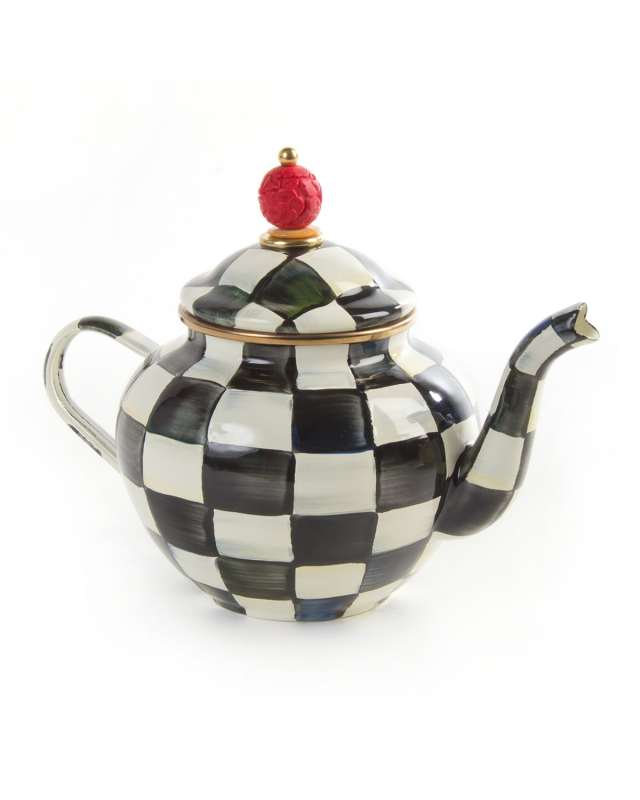 Courtly Check 4-Cup Enamel Teapot